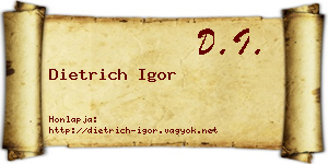 Dietrich Igor névjegykártya