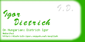igor dietrich business card